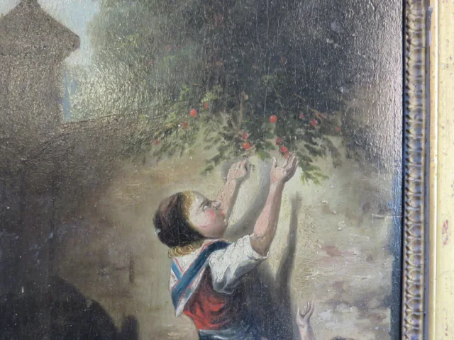 19th C PAINTING ON WOOD PANEL