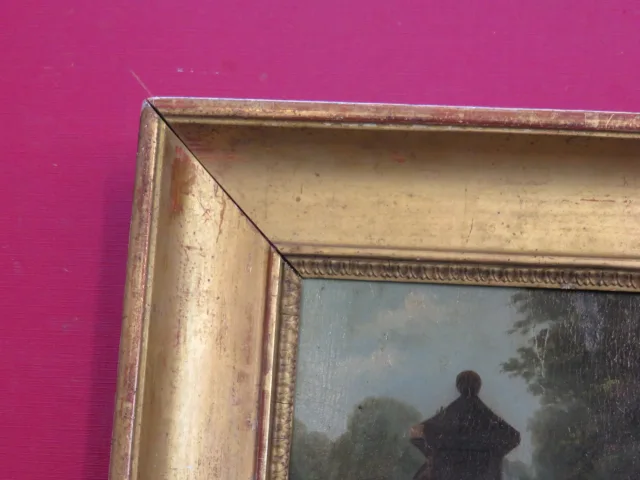 19th C PAINTING ON WOOD PANEL