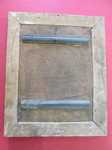 19th C PAINTING ON WOOD PANEL