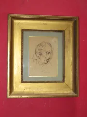 Dessin à La Plume, portrait d'homme, époque 18ème.