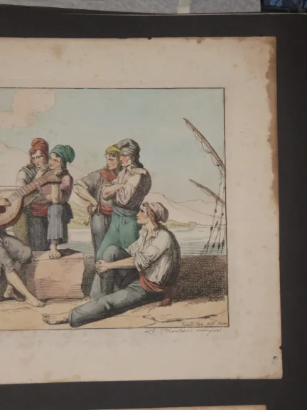 Scènes De Musiciens, Rome, Eau-forte Datée 1815.
