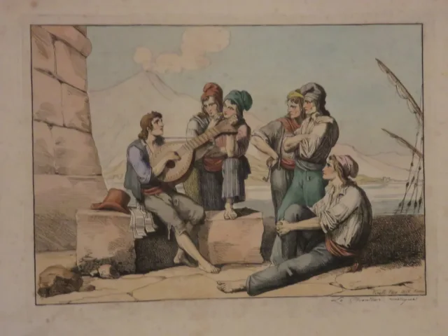 Scènes De Musiciens, Rome, Eau-forte Datée 1815.
