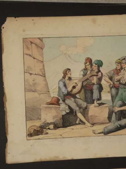 Scènes De Musiciens, Rome, Eau-forte Datée 1815.