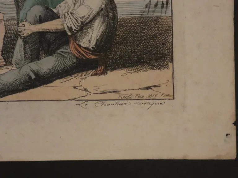 Scènes De Musiciens, Rome, Eau-forte Datée 1815.