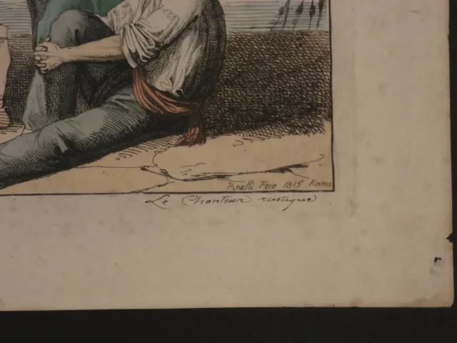 Scènes De Musiciens, Rome, Eau-forte Datée 1815.