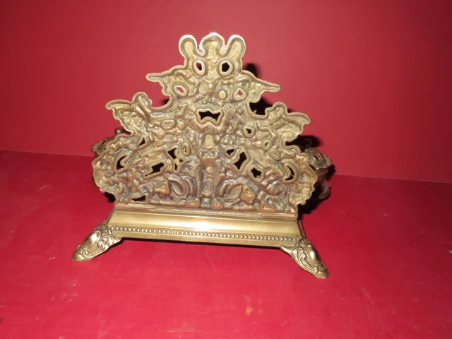 Encrier, Bronze, époque 19ème Avec Motifs d'Anges.