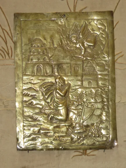 Paire De Cuivres avec Anges et personnages, époque 17 ème.