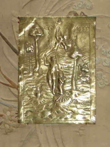 Paire De Cuivres avec Anges et personnages, époque 17 ème.