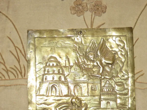 Paire De Cuivres avec Anges et personnages, époque 17 ème.