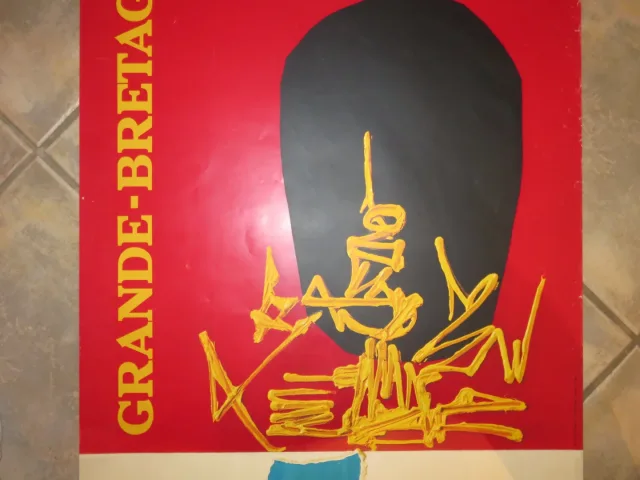 Affiche originale Air France par Georges Mathieu - Grande-Bretagne-