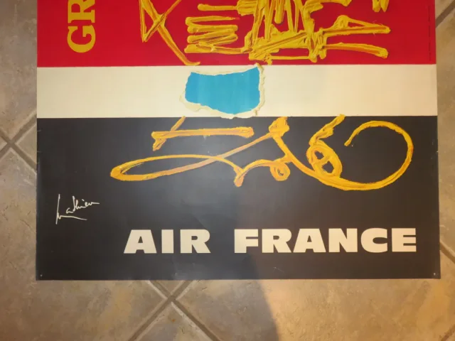 Affiche originale Air France par Georges Mathieu - Grande-Bretagne-