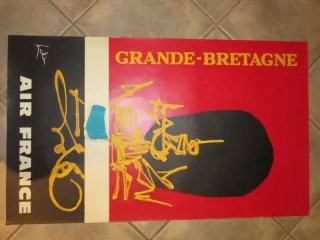 Affiche originale Air France par Georges Mathieu - Grande-Bretagne-