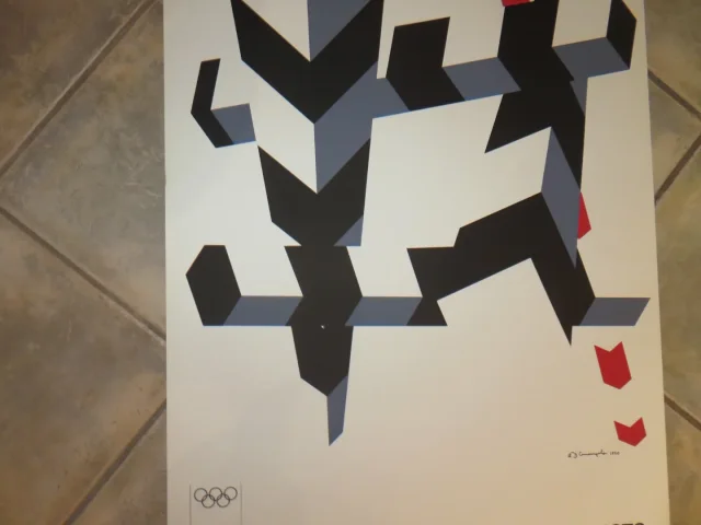 Allan d'Arcangelo : Lithographie, affiche des jeux Olympiques  Munich de 1972.
