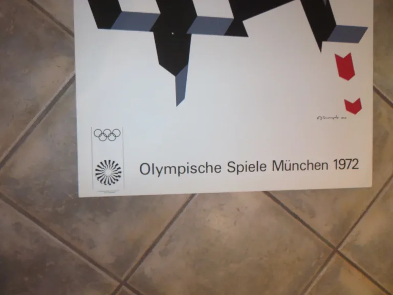 Allan d'Arcangelo : Lithographie, affiche des jeux Olympiques  Munich de 1972.