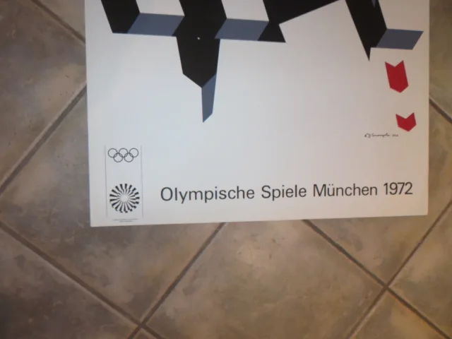 Allan d'Arcangelo : Lithographie, affiche des jeux Olympiques  Munich de 1972.