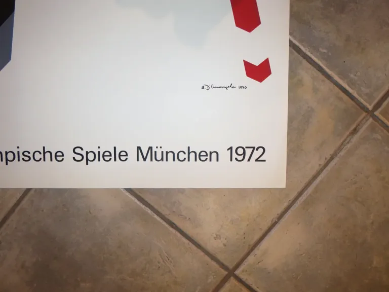 Allan d'Arcangelo : Lithographie, affiche des jeux Olympiques  Munich de 1972.