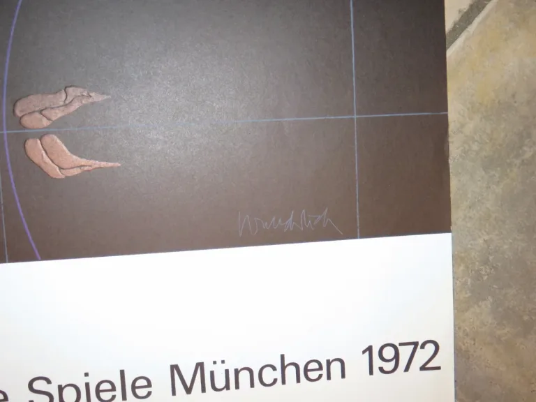 Wunderlich Paul : Lithographie, affiche des jeux Olympiques  Munich de 1972.