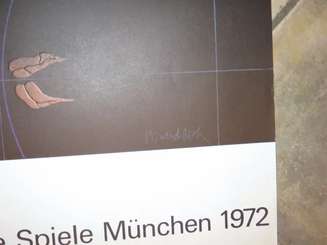 Wunderlich Paul : Lithographie, affiche des jeux Olympiques  Munich de 1972.