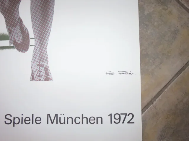 Peter Phillips  : Lithographie, affiche des jeux Olympiques  Munich de 1972.