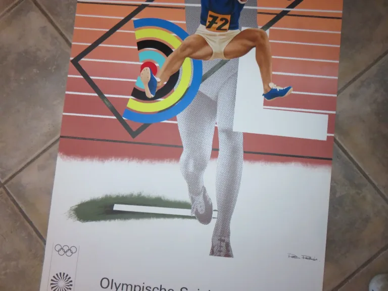 Peter Phillips  : Lithographie, affiche des jeux Olympiques  Munich de 1972.
