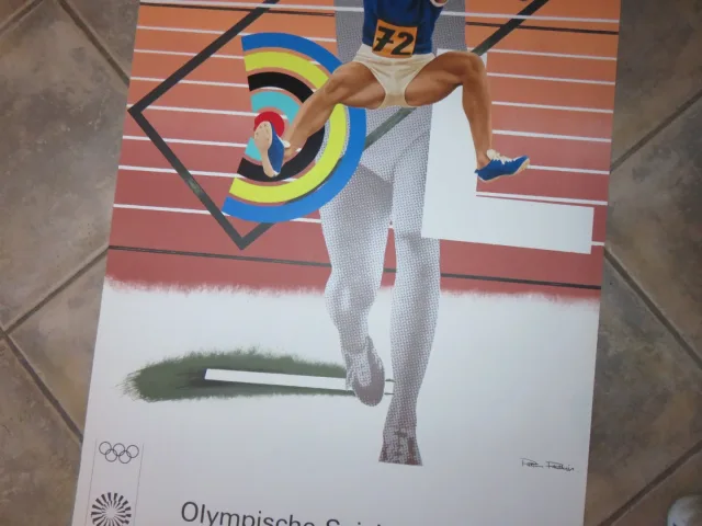 Peter Phillips  : Lithographie, affiche des jeux Olympiques  Munich de 1972.