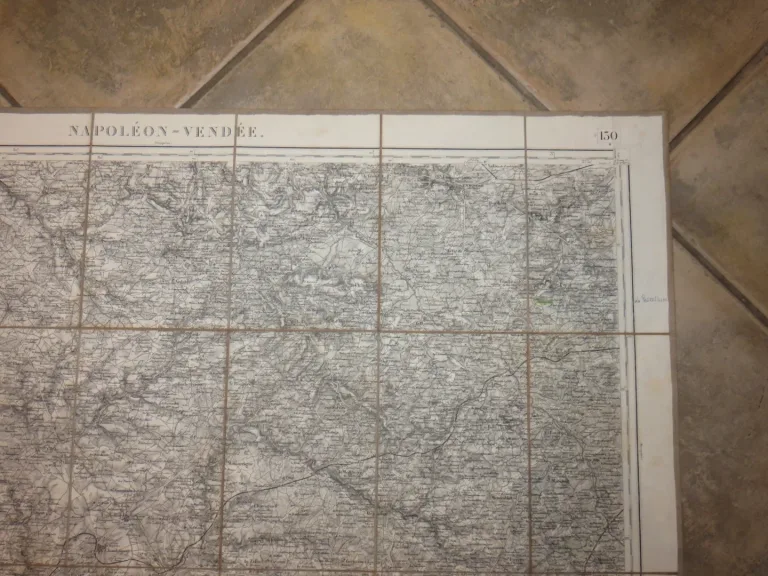 Carte Routière, Dépliante, Entoilée, "napoléon Vendée ", époque 19ème