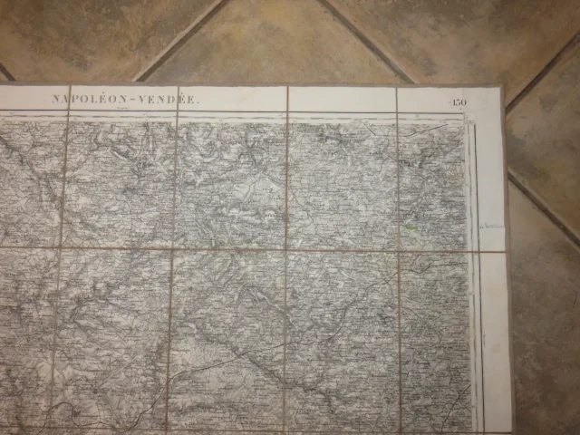 Carte Routière, Dépliante, Entoilée, "napoléon Vendée ", époque 19ème