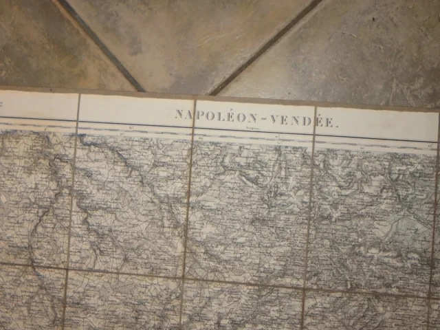 Carte Routière, Dépliante, Entoilée, "napoléon Vendée ", époque 19ème