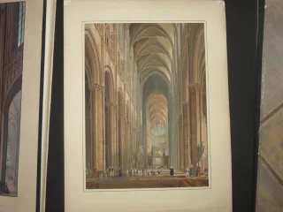 La Cathédrale d'Amiens, eau-forte époque 19ème.