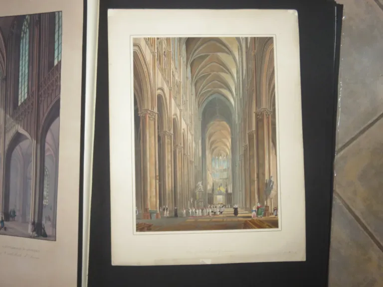 La Cathédrale d'Amiens, eau-forte époque 19ème.