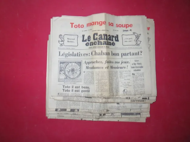 Lot de Journaux hebdomadaires, le "Canard Enchainé".