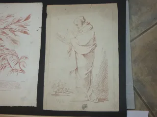 Sanguine époque 18ème, avec cachet de collection.
