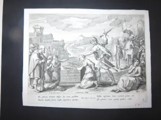 Scène Mythologique, eau forte Epoche 17ème.