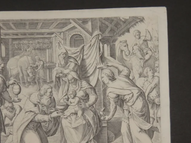 Scène Apôtres, eau-forte époque 17ème.