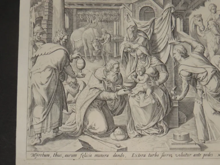 Scène Apôtres, eau-forte Epoche 17ème.