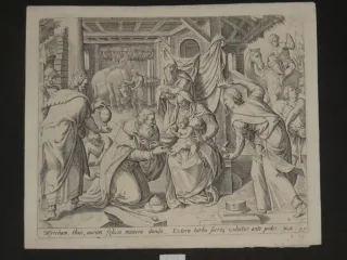 Scène Apôtres, eau-forte époque 17ème.