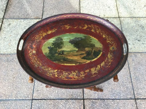 Plateau en tôle peinte époque Restauration