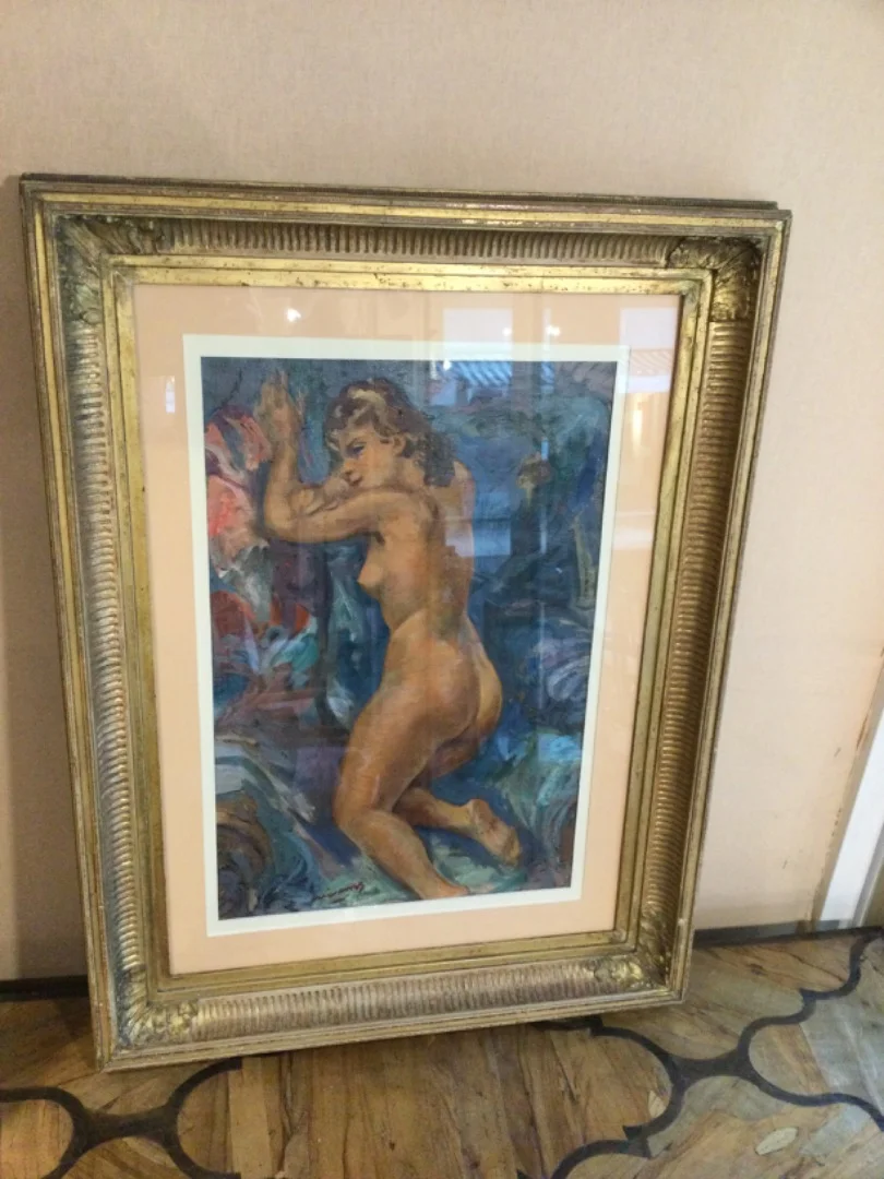 ''FEMME NUE AGENOUILLÉE'', de Pierre Creixams, PEINTRE ESPAGNOL.Creixams