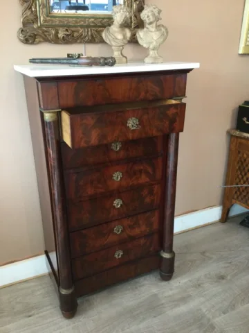FRENCH EMPIRE STYLE CHEST OF DRAWERS