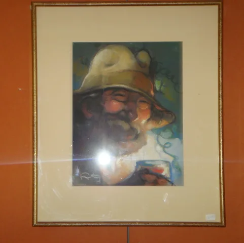 PASTEL ONDERTEKENDE LOUIS FORTUNEY