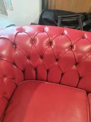 LEATHER SETTEE AND ARMCHAIR