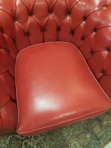 LEATHER SETTEE AND ARMCHAIR