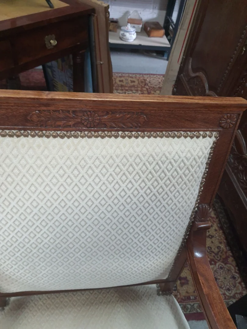 PAIR OF DIRECTOIRE STYLE ARMCHAIRS