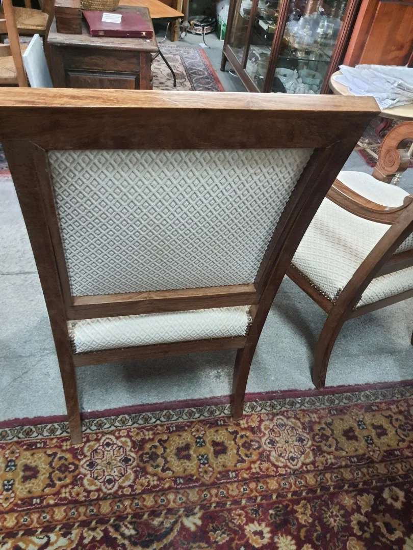 PAIR OF DIRECTOIRE STYLE ARMCHAIRS