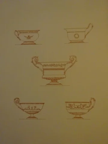 Recueil d'époque 1900 d'un ensemble de 50 gravures de pièces d'orfèvrerie de style Empire
