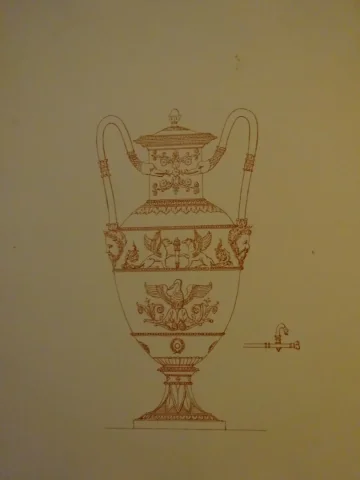 Recueil d'époque 1900 d'un ensemble de 50 gravures de pièces d'orfèvrerie de style Empire
