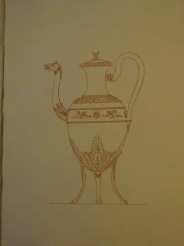 Recueil d'époque 1900 d'un ensemble de 50 gravures de pièces d'orfèvrerie de style Empire