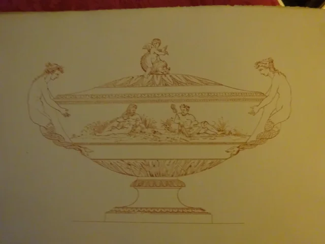 Recueil d'époque 1900 d'un ensemble de 50 gravures de pièces d'orfèvrerie de style Empire