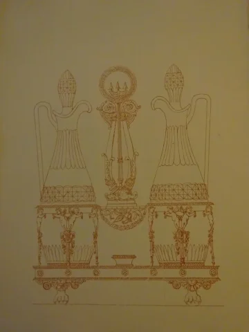 Recueil d'époque 1900 d'un ensemble de 50 gravures de pièces d'orfèvrerie de style Empire