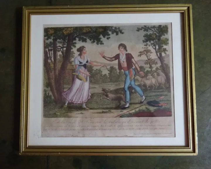 Gravure début XIXème Estelle et Némorin